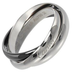 CARTIER Trinity Ring 0.1" band K18 white gold/ceramic #10.3(US Size) 7.8g mens
